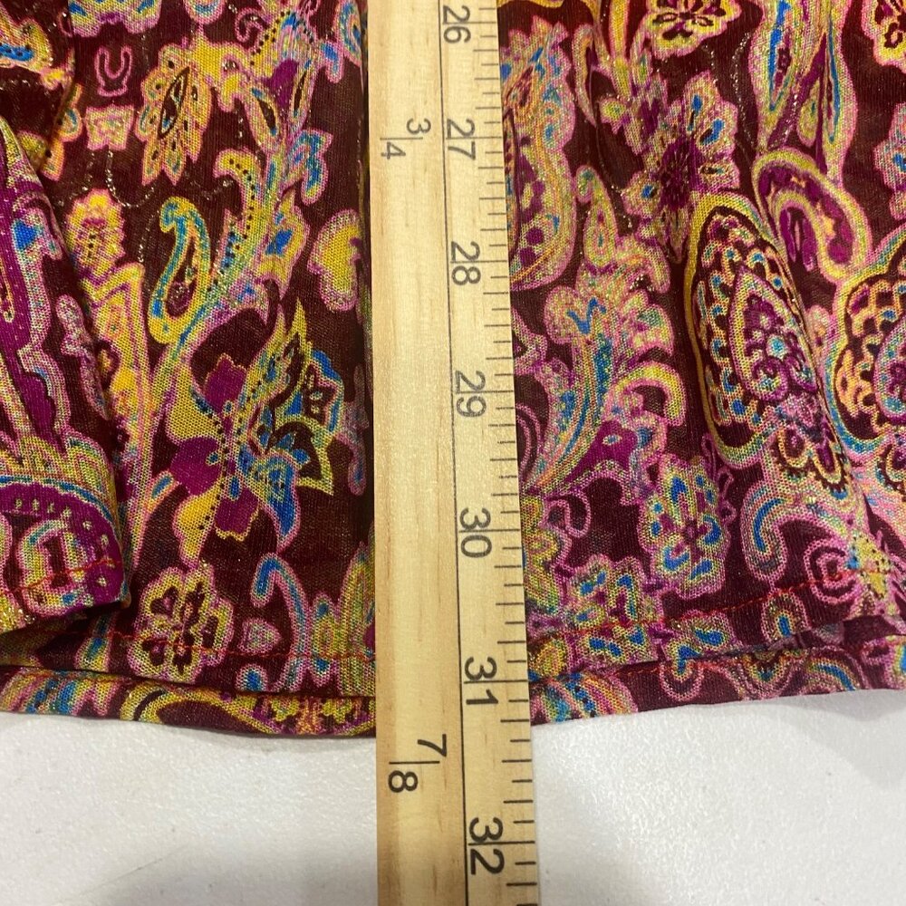 Caleoas Elegant Multicolor Paisley Women's Top, Like New - Picture 10 of 12